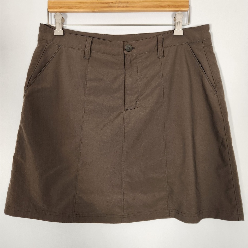 Patagonia Women's Skort Size 12 Olive Green Nylon Blend Hiking Outdoor Skirt